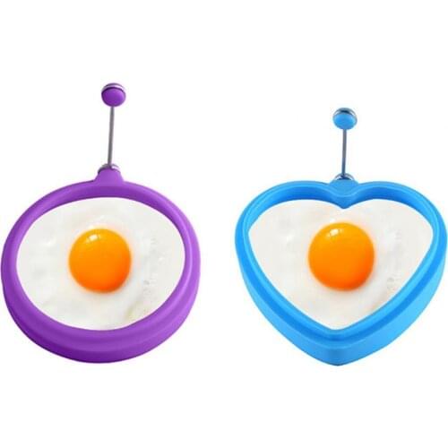 Silicone Round and Heart Shape Fried Egg Rings Mold Non Stick Pancakes Sandwich Maker Egg Shaper Mould Kitchen Cooking Tool