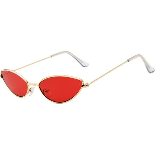 Small Cat Eye Sunglasses Women Color Lens Sun Glasses Casual Lady Light Weight Eyeglasses Female Vintage Metal Eyewear UV400