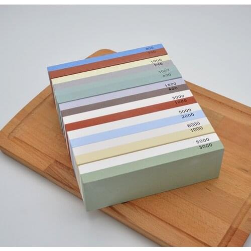 RISAMSHA 240-8000 Sharpening Stone Professional Kitchen Knife Sharpener Whetstone Water Honing Stone Sharpening System