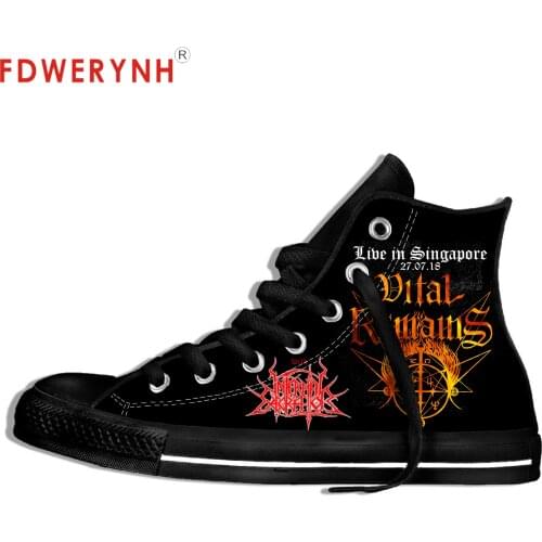 Mens Casual Shoes Black Vital Remains Band Metal Music Fashion Cool Street Breathable Brand Classic Canvas Shoes