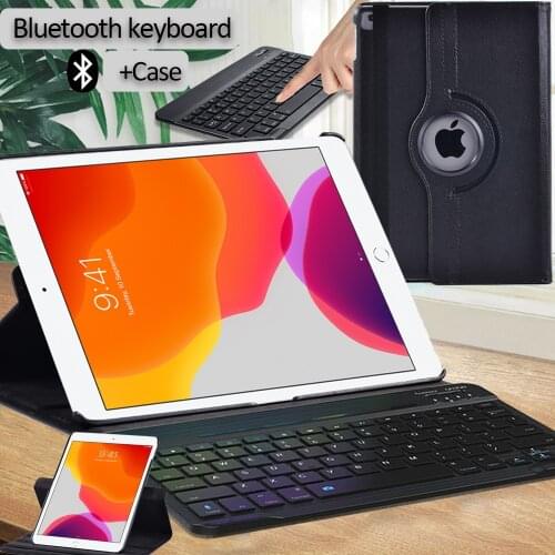 For Apple IPad 2 3 4 5 6/7th 8th/Mini 1 2 3 4 5 /Air1 2 3 360 Rotating Tablet Case+Bluetooth Keyboard for IPad Pro 9.7/10.5/11"