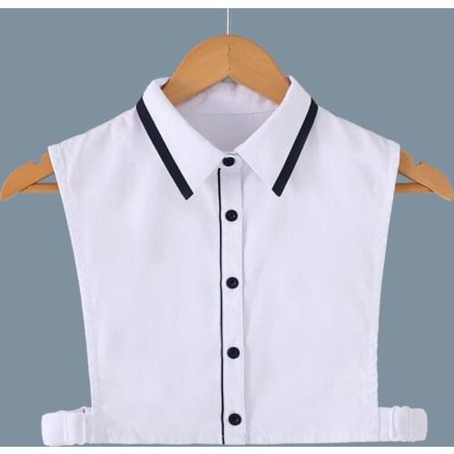 White Womens Fake Collar Shirt Ladies False Collars Woman Embroidered Detachable Collar For Women Half Shirt Detachable Blouse