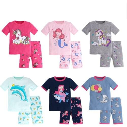 High Quality Pure Cotton Soft Children Sleepwear Girls Nightgown Cute Pattern Kids Child Night Gown 2-12 Years Pajama Sets