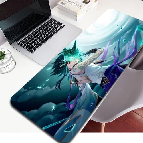 Genshin Impact High Speed Mousepad Large Gaming Mouse Pad Anti-slip Perfect Locking PC Computer Xiao Desk Mat Gamer Accessories