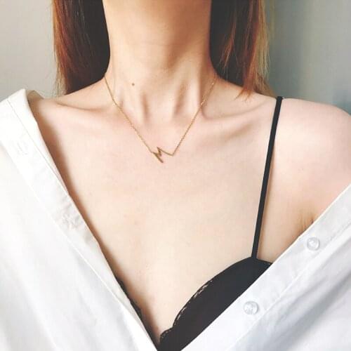 YUN RUO 2021 18 K Gold Sexy Normcore Letter M Pendant Necklace Fashion Woman Jewelry Fashion Titanium Steel Accessory Not Fade