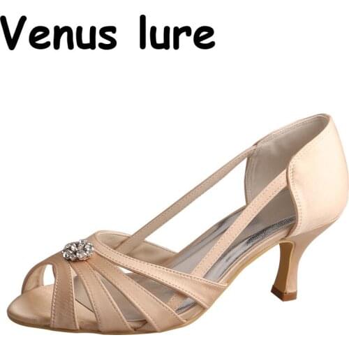 23 Colors)Womens Shoes Peep Toe Champagne Cut out Summer Pumps Size 7