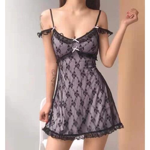 Womens Sling Dress Double Lace Sexy Fashion High Waist Party Dress