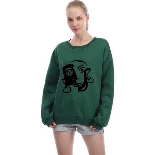 Winter Streetwear Tops Women Hoodies Ulzzang Harajuku Kawaii Vintage Aesthetic Face Print Femmes Sweatshirts Casual Hoodi Woman