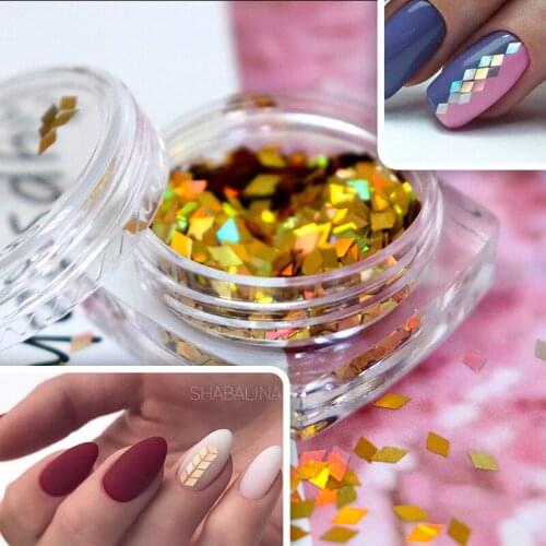 1 box holographic AB laser special-shaped mixed shiny sequin glitter 2mm nail art Manicure Decorations accessories tool