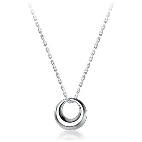 10mm Cute 100% real. 925 Sterling Silver Fine Jewelry Lucky Circle Pendant Necklace Charms C-D4899