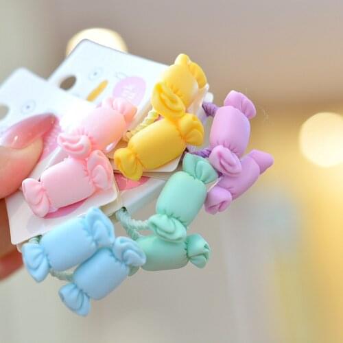 10pcs Korean Girls Candy Hair Ties Baby Small Hair Rings Rope Sweet Elastic Hair Ties Bands Kids Ponytail Holder Hair Accessory