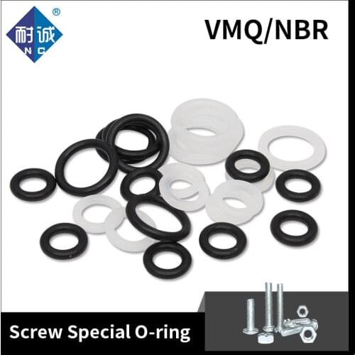 20pcs M3 M4 M5 M6 M7 M8 M9 M10 White Silicon Black NBR O-ring Seals Screw Washer Rubber Washer Gasket Ring Assortment Gaskets