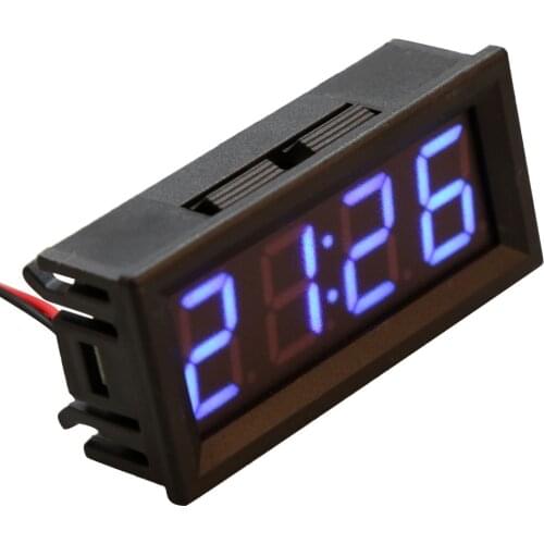 2020 New 0.56" Digital Electronic Clock Temperature Voltage Meter LED 12V 24V 36v 48v Car