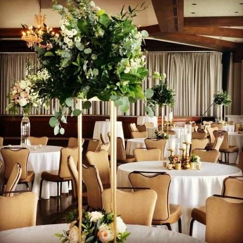 4pcs Wedding decoration metal geometric road transparent flower stand desktop decoration vase bride party decoration