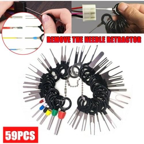 59Pcs Car Wire Terminal Removal Tools Kit Pin Ejector Connector Extractor Puller Release Pin Car Hand Repair Tool Accessories