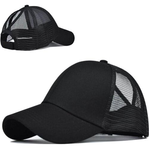 Baseball Cap Men Women Glitter Ponytail Snapback Adjustable Summer Sunhat Mesh Trucker Hat Outdoor Cap