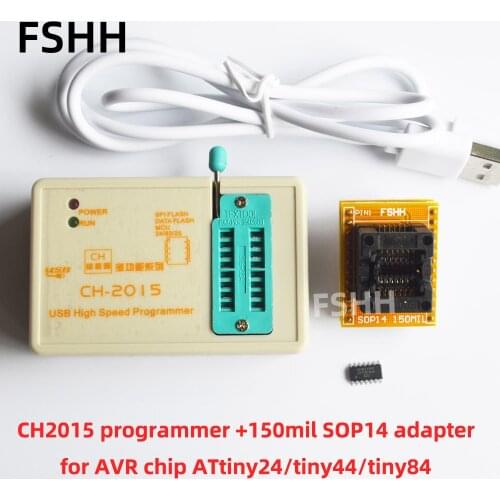 CH2015 USB programmer + SOP14 adapter for AVR ATtiny24/tiny44/tiny84 chip