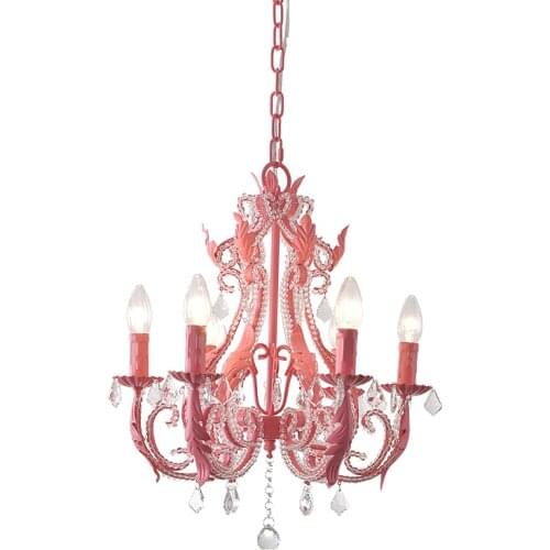 Bedroom crystal chandelier lighting for living room kitchen hanging light fixuture vintage white grey suspension pink chandelier