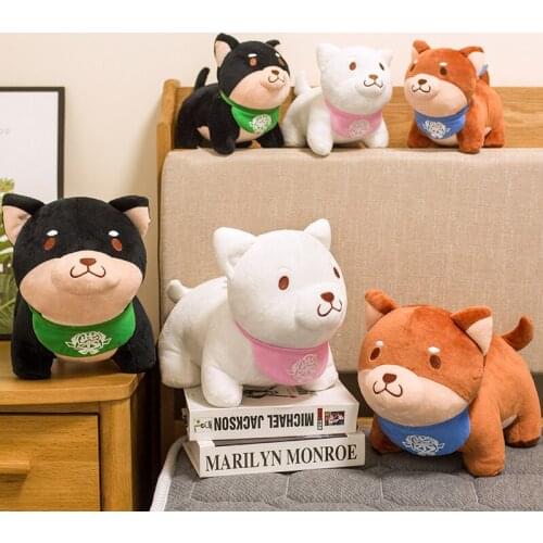 Kawaii Scarf Shiba Inu Dog Plush Doll Toy Soft Stuffed Puppy Dog Plush Toy high quality Christmas Birthday Gifts For Children