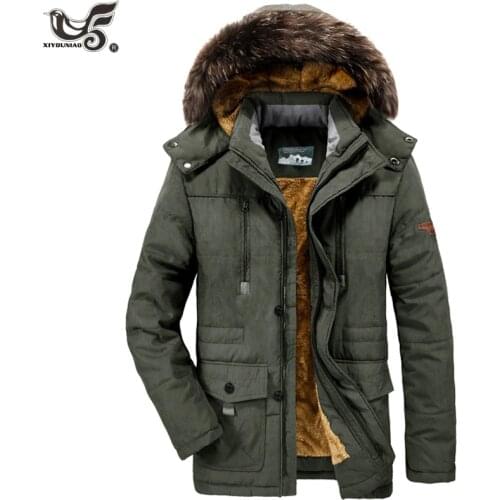 Winter Jacket Men 5XL 6XL Windbreaker streetwear Thick Cotton Padded coats Men Fleece Fur Hooded Thermal Military parka man Coat
