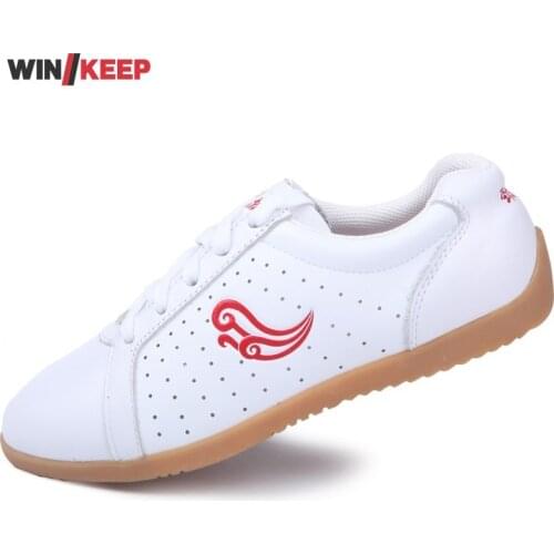 Summer Kung Fu Shoes Women Men White Flats Breathable Soft Cow Leather Running Shoes Unisex Wing Chun Tai Chi Training Sneakers