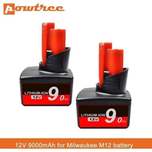 Power Tools Battery For Milwaukee M12 12V 9000mah Rechargeable Li-ion Battery XC 48-11-2440 48-11-2402 48-11-2411 48-11-2401