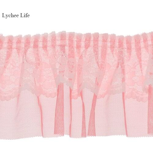 Lychee Life Fashion Women Garment Crafts Handmade Mesh Lace Trim For Double Layer DIY Clothes Decor Accessories