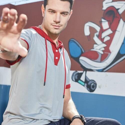 Men Tops Summer Brand Hooded T-shirts Mens Women Clothes Patchwork Colour Tee Shirt 2021 Fashion New Jogger T Shirt Europe Size