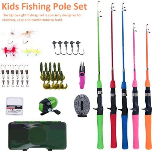 Kids Beginngers Fishing Pole Set Portable Easy To Hold Fishing Equipment Fishing Pole Kit