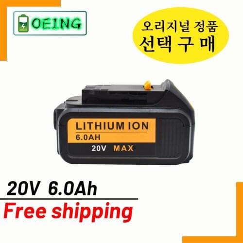 Original 20V 6000mAh for Dewalt DCB200 Rechargeable Li-ion Battery 20V MAX Replacement for DeWalt DCB205 DCB201 DCB203 Power