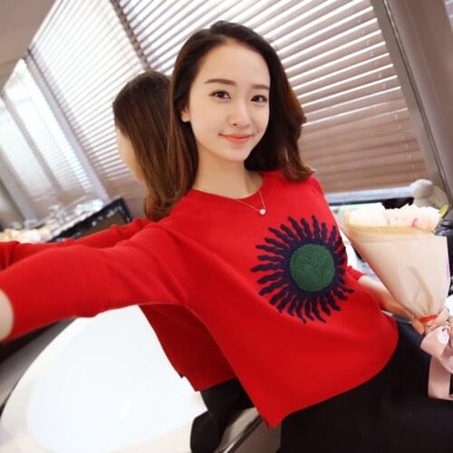 OHCLOTHING Europe 2016 autumn new European goods short sleeved loose knitted sweater shirt female