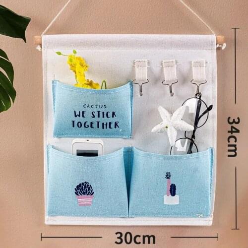 Storage hanging bag behind the door storage home fabric mobile phone bathroom hanging bag storage bag