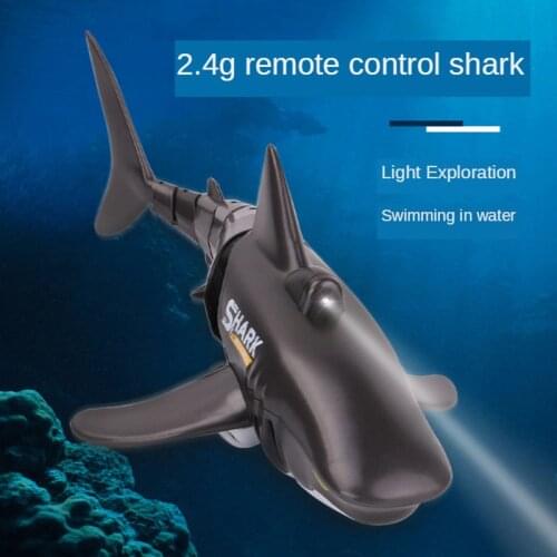 2.4G RC Wireless Remote Control Swing Grey Black Waterproof Shark Simulation Electric Toy for Boy Fish Charging Children