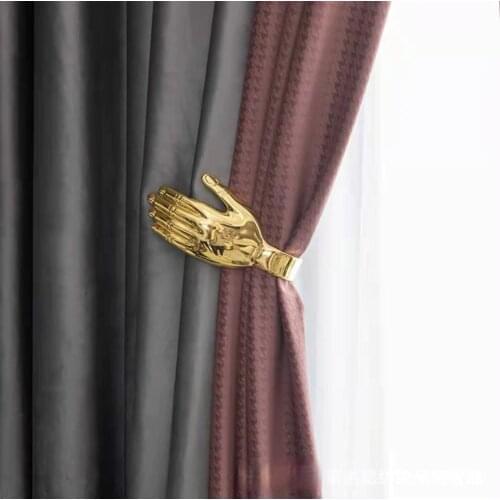 Nordic Light Luxury Houndstooth Curtains 2021 New Blackout Living Room Bedroom High-end Atmospheric Stitching Velvet Cloth