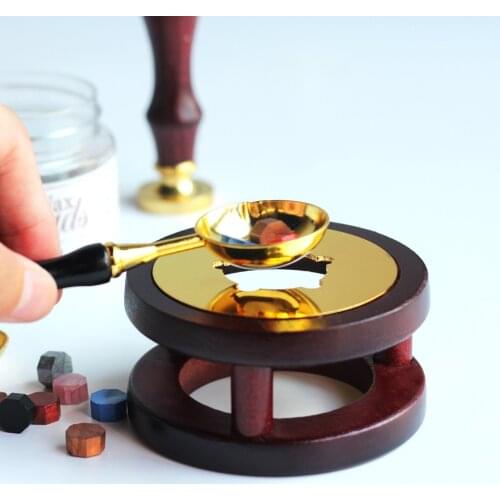 DIY Mental Wax Seal Melting Furnace Solid Wood Oven Stove Wax Stamp Making Stamping Tools Melting Furnace Wax Seal Gift