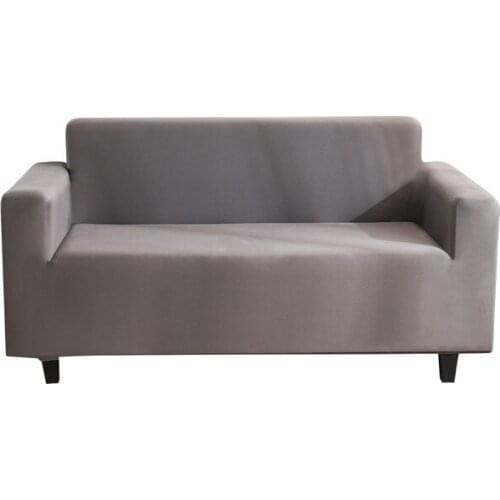 12 Colors Solid Gray Color Sofa Cover Sectional Elastic Stretch Sofa Cover For Living Room Couch Cover 1/2/3/4-Seater