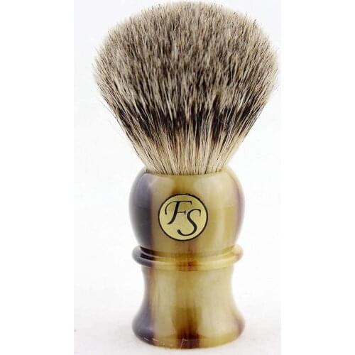 FS-20mm, Best Badger Hair Traditional Wet Shaving Brush with Faux Horn Handle+FREE STAND+FREE SHIPPING