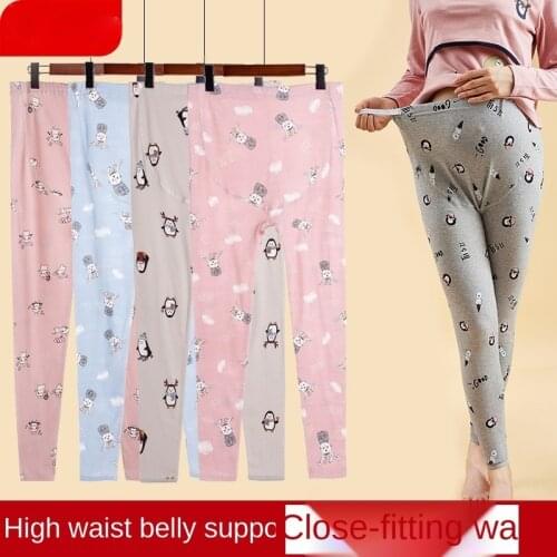 Pregnant Long Johns Autumn Winter Pajama-pants Maternity Homewear Long Pants Cartoon Basic Underwea Pijama Leggings Pants