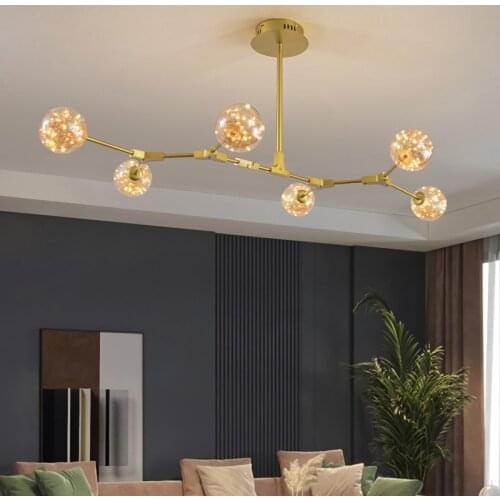 Nordic Pendant Lamp Modern Led Chandelier Atmospheric Molecular Magic Bean Lanterns Living Room Dining Room Rotation Lighting