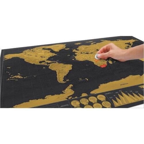 50pcs Deluxe Erase Black World Map Scratch for World Map Personalized Travel Scratch for Map Room Home Decoration Wall Stickers