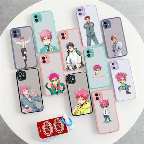 TOPLBPCS Japanese anime the disastrous life of saiki k Phone Case for iPhone X XR XS 7 8 Plus 11 12 pro MAX Matte Case