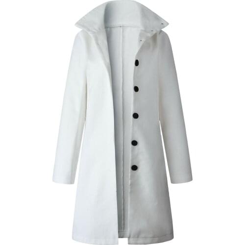 Outerwear Overcoat Autumn Jacket Casual Women New Fashion Long Woolen Coat Single Breasted Slim Type Female Winter Wool Coats