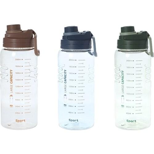 2200ml Big Capacity Water Bottles Outdoor Sport Portable Water Bottle For Drinking Camping Supplies With Scale Sports Water Cup