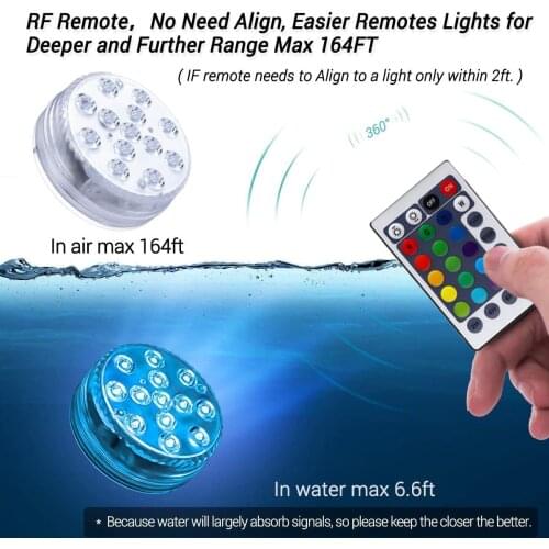 Waterproof Multi Color Submersible Led Lights Underwater Night Lamp Tea Light Vase Bowl Party Wedding Decor Pool Accessories