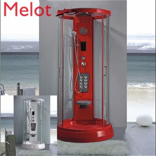 High-End Luxury round Overall Shower Room Tempered Glass Sliding Door Simple Bathroom Partition 105x105