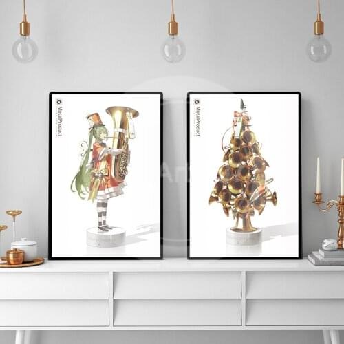 Japanese Anime Girl Miku Singer Christmas Poster Picture Comic Wall Art Canvas Painting Bedroom Living Room Home Decor Cuadros