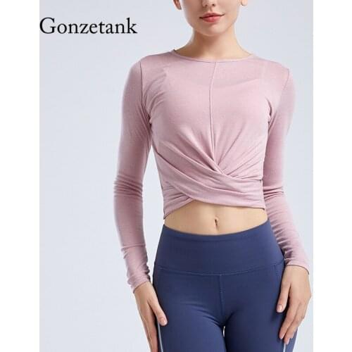 Women Sports Yoga Tops Loose Fitness Long Sleeve Running Sports T-shirt Quick-drying Breathable Yoga Clothes