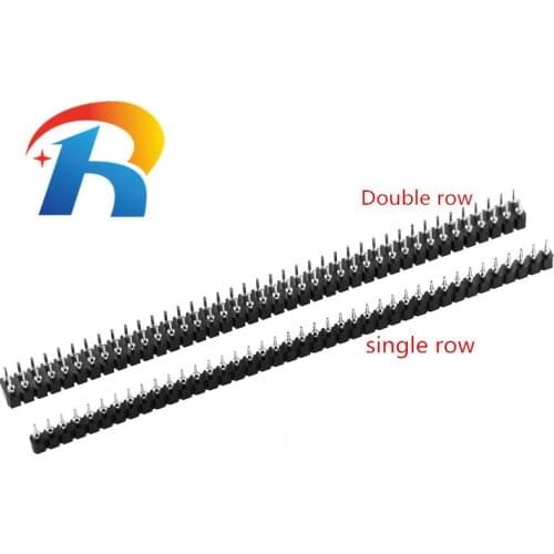 10Pcs/lot Single Row 1*40Pin 2.54mm Round Female Pin Header 40P Double row 2*40PIN