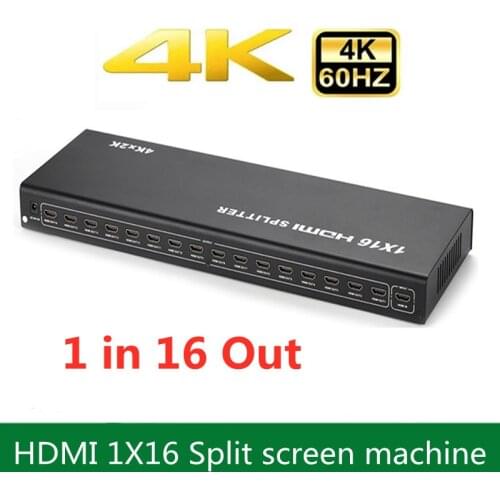 1x16 HDMI Splitter Adapter Switch 1 to 16 Ports Female Connector Full HD 1080PAudio DTS Dolby for HDTV Computer Video Project 4K