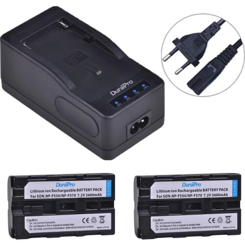 2pc NP-F550 NP-F570 NP F550 F570 Rechargeable Camera Battery + LED Quick Charger for Sony CCD-SC55 CCD-TRV81 DCR-TRV210 MVC-FD81